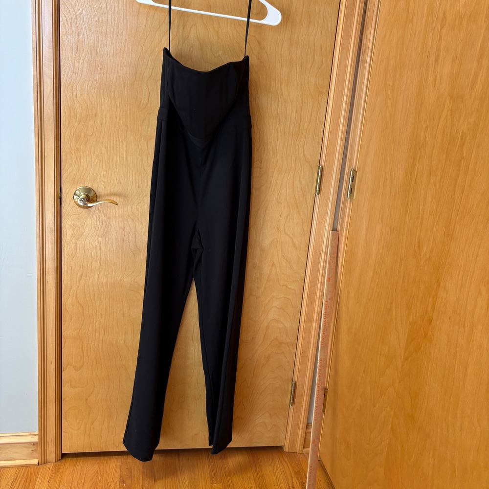 White House Black Market Jumpsuit Women 6 Black Strapless Straight Leg Formal